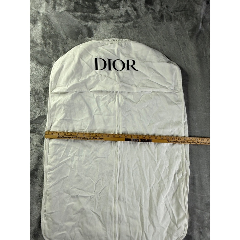 Dior Garment Bag White Canvas Suit Cover Travel Storage Zip Logo 37x26 - Picture 3 of 9